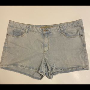 arizona light was marbled denim shorts